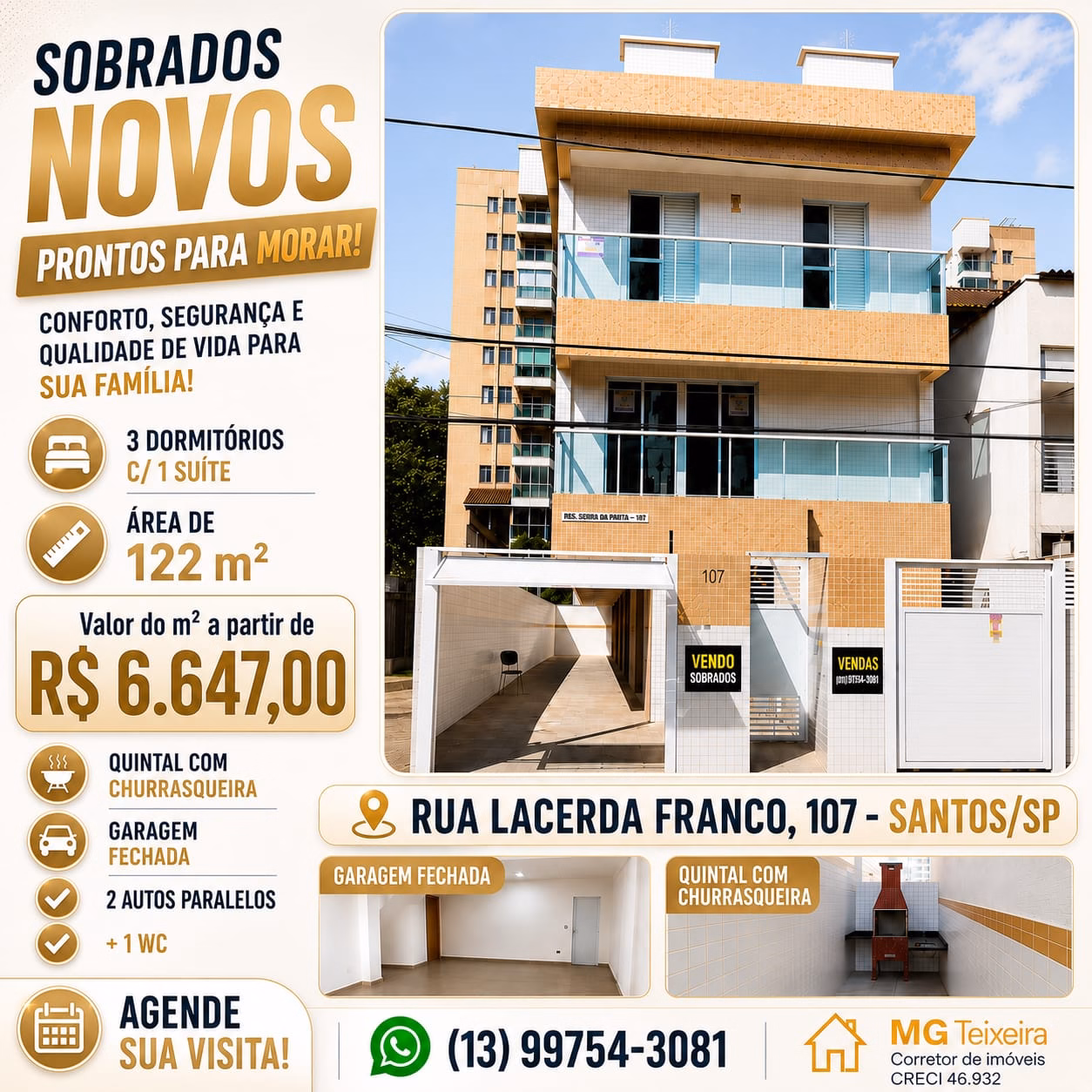 Sobrado novo 3 dormitórios 1 suíte, 2 garagens fechada paralelas e quintal e churrasqueira a Rua Lacerda Franco 107 - foto 59